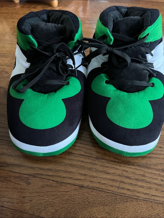 Banned goods Other - Banned Goods  Plush Green & Black Character Slippers with Lace-Up Fit